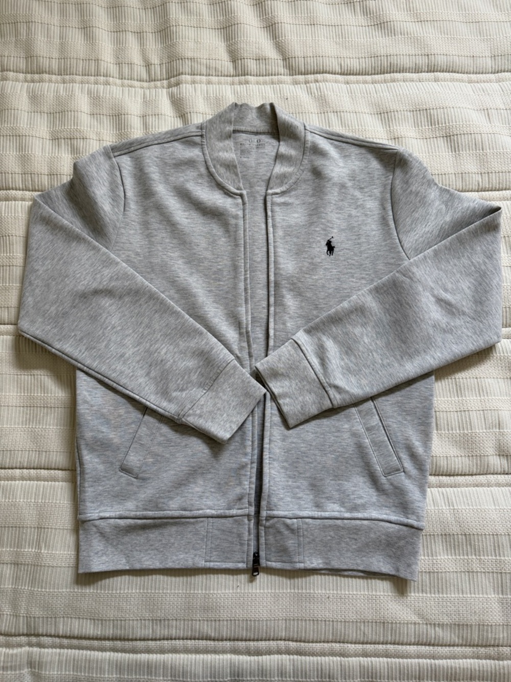 Polo by Ralph Lauren Heather Gray Zip-Up Bomber Sweater